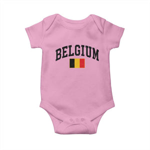 Vintage Belgium Baby Onesie Belgian Soccer Football Pride Gift for Fans TS10 Light Pink Print Your Wear