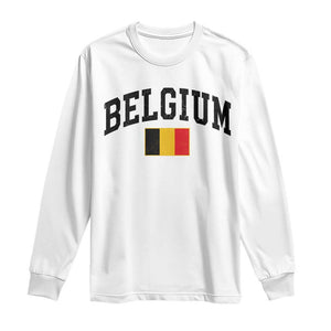 Vintage Belgium Long Sleeve Shirt Belgian Soccer Football Pride Gift for Fans TS10 White Print Your Wear