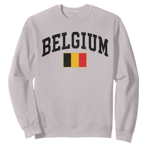 Vintage Belgium Sweatshirt Belgian Soccer Football Pride Gift for Fans TS10 Ice Gray Print Your Wear