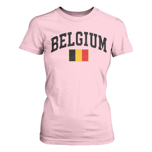 Vintage Belgium T Shirt For Women Belgian Soccer Football Pride Gift for Fans TS10 Light Pink Print Your Wear