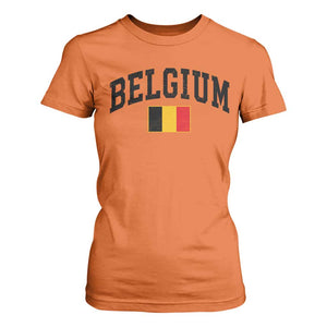 Vintage Belgium T Shirt For Women Belgian Soccer Football Pride Gift for Fans TS10 Orange Print Your Wear