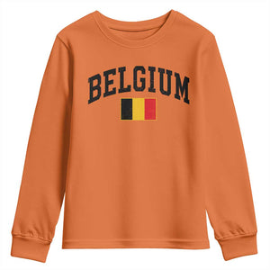 Vintage Belgium Youth Sweatshirt Belgian Soccer Football Pride Gift for Fans TS10 Orange Print Your Wear