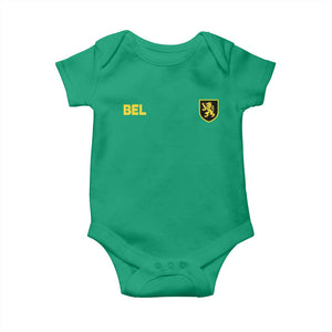 Vintage Belgium Baby Onesie Belgian Football Pride Belgium Lion Crest Soccer Graphic TS10 Irish Green Print Your Wear