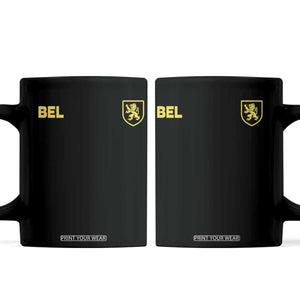 Vintage Belgium Coffee Mug Belgian Football Pride Belgium Lion Crest Soccer Graphic TS10 Black Print Your Wear