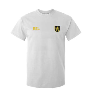 Vintage Belgium T Shirt For Kid Belgian Football Pride Belgium Lion Crest Soccer Graphic TS10 White Print Your Wear
