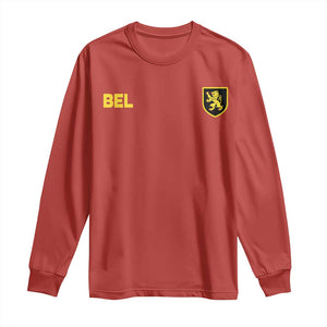 Vintage Belgium Long Sleeve Shirt Belgian Football Pride Belgium Lion Crest Soccer Graphic TS10 Red Print Your Wear