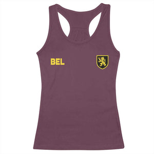 Vintage Belgium Racerback Tank Top Belgian Football Pride Belgium Lion Crest Soccer Graphic TS10 Maroon Print Your Wear