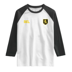 Vintage Belgium Raglan Shirt Belgian Football Pride Belgium Lion Crest Soccer Graphic TS10 White Black Print Your Wear