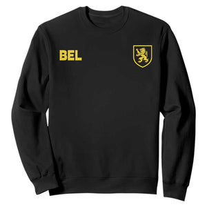 Vintage Belgium Sweatshirt Belgian Football Pride Belgium Lion Crest Soccer Graphic TS10 Black Print Your Wear