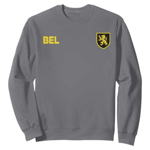 Vintage Belgium Sweatshirt Belgian Football Pride Belgium Lion Crest Soccer Graphic TS10 Charcoal Print Your Wear
