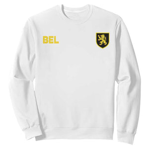 Vintage Belgium Sweatshirt Belgian Football Pride Belgium Lion Crest Soccer Graphic TS10 White Print Your Wear