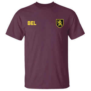 Vintage Belgium T Shirt Belgian Football Pride Belgium Lion Crest Soccer Graphic TS10 Maroon Print Your Wear