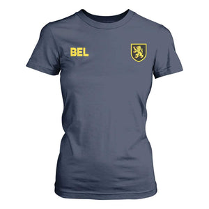 Vintage Belgium T Shirt For Women Belgian Football Pride Belgium Lion Crest Soccer Graphic TS10 Navy Print Your Wear