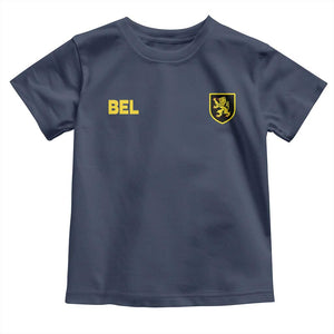 Vintage Belgium Toddler T Shirt Belgian Football Pride Belgium Lion Crest Soccer Graphic TS10 Navy Print Your Wear
