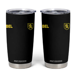 Vintage Belgium Tumbler Cup Belgian Football Pride Belgium Lion Crest Soccer Graphic TS10 Black Print Your Wear