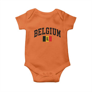 Vintage Belgium Baby Onesie Lion Royal Flag Graphic Belgian Soccer Football Pride Gift for Fans TS10 Orange Print Your Wear