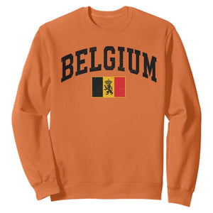 Vintage Belgium Sweatshirt Lion Royal Flag Graphic Belgian Soccer Football Pride Gift for Fans TS10 Orange Print Your Wear