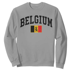Vintage Belgium Sweatshirt Lion Royal Flag Graphic Belgian Soccer Football Pride Gift for Fans TS10 Sport Gray Print Your Wear