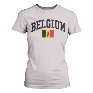 Vintage Belgium T Shirt For Women Lion Royal Flag Graphic Belgian Soccer Football Pride Gift for Fans TS10 Ice Gray Print Your Wear