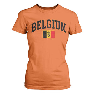 Vintage Belgium T Shirt For Women Lion Royal Flag Graphic Belgian Soccer Football Pride Gift for Fans TS10 Orange Print Your Wear