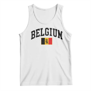 Vintage Belgium Tank Top Lion Royal Flag Graphic Belgian Soccer Football Pride Gift for Fans TS10 White Print Your Wear