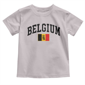 Vintage Belgium Toddler T Shirt Lion Royal Flag Graphic Belgian Soccer Football Pride Gift for Fans TS10 Ice Gray Print Your Wear