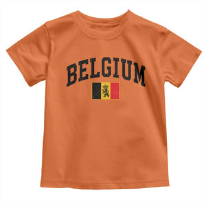 Vintage Belgium Toddler T Shirt Lion Royal Flag Graphic Belgian Soccer Football Pride Gift for Fans TS10 Orange Print Your Wear