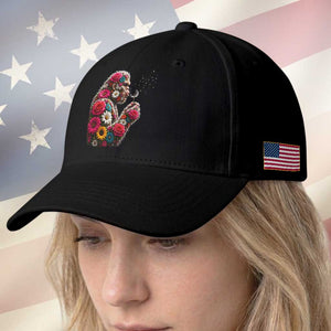 Floral Bigfoot Blowing Wishes Dandelion Baseball Cap Vintage Sasquatch Art Botanical Wildlife Graphic TS10 Print Your Wear