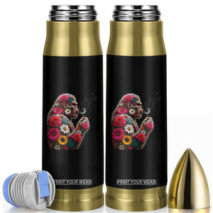 Floral Bigfoot Blowing Wishes Dandelion Bullet Tumbler Vintage Sasquatch Art Botanical Wildlife Graphic TS10 Black Print Your Wear