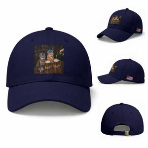Funny Smoking Cats Drinking Beer at the Bar Baseball Cap Funny Bad Boys Cigarette Kitty Gen Z Meme TS10 Baseball Cap Universal Fit Dark Blue Print Your Wear