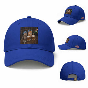Funny Smoking Cats Drinking Beer at the Bar Baseball Cap Funny Bad Boys Cigarette Kitty Gen Z Meme TS10 Baseball Cap Universal Fit Royal Blue Print Your Wear