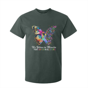 Fight Cancer In All Colors T Shirt For Kid We Believe In Miracles Cancer Awareness TS10 Dark Forest Green Print Your Wear