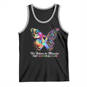 Fight Cancer In All Colors Tank Top We Believe In Miracles Cancer Awareness TS10 Black Athletic Heather Print Your Wear