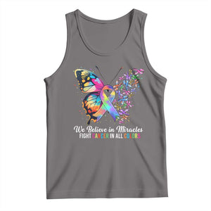 Fight Cancer In All Colors Tank Top We Believe In Miracles Cancer Awareness TS10 Deep Heather Print Your Wear