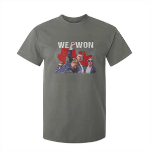 Trump Won T Shirt For Kid We Won Wins 45 47 President 2024 US Election Map TS10 Military Green Print Your Wear