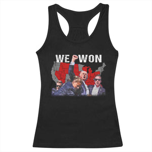 Trump Won Racerback Tank Top We Won Wins 45 47 President 2024 US Election Map TS10 Black Print Your Wear