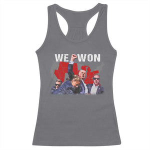 Trump Won Racerback Tank Top We Won Wins 45 47 President 2024 US Election Map TS10 Charcoal Print Your Wear