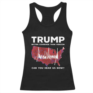 Trump Won 2024 Racerback Tank Top Better Coverage Than Verizon Politics 47Th President '24 Election TS10 Black Print Your Wear