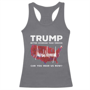 Trump Won 2024 Racerback Tank Top Better Coverage Than Verizon Politics 47Th President '24 Election TS10 Charcoal Print Your Wear