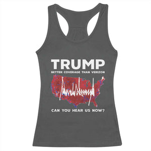 Trump Won 2024 Racerback Tank Top Better Coverage Than Verizon Politics 47Th President '24 Election TS10 Dark Heather Print Your Wear
