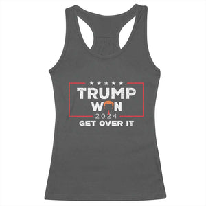 Trump Won 2024 Racerback Tank Top Get Over It Funny 47 President TS10 Dark Heather Print Your Wear
