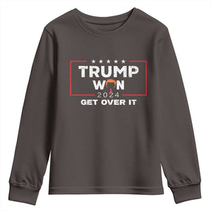 Trump Won 2024 Youth Sweatshirt Get Over It Funny 47 President TS10 Dark Chocolate Print Your Wear