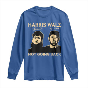 Harris Walz Long Sleeve Shirt Retro We Are Not Going Back TS10 Royal Blue Print Your Wear