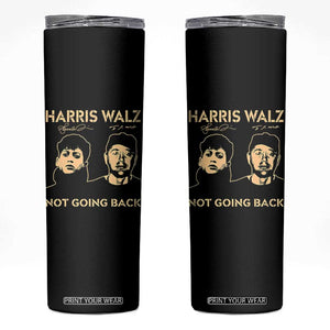 Harris Walz Skinny Tumbler Retro We Are Not Going Back TS10 Black Print Your Wear