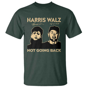 Harris Walz T Shirt Retro We Are Not Going Back TS10 Dark Forest Green Print Your Wear