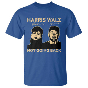 Harris Walz T Shirt Retro We Are Not Going Back TS10 Royal Blue Print Your Wear
