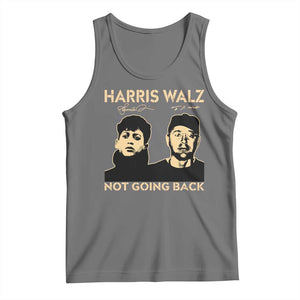 Harris Walz Tank Top Retro We Are Not Going Back TS10 Black Heather Print Your Wear