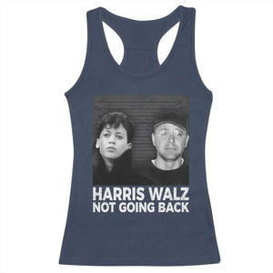 Harris Walz Racerback Tank Top Vintage We Are Not Going Back TS10 Navy Print Your Wear