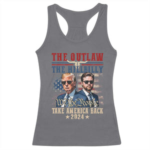 Trump Vance 2024 Racerback Tank Top The Outlaw And Hillbilly US Flag TS10 Charcoal Print Your Wear