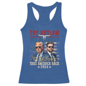 Trump Vance 2024 Racerback Tank Top The Outlaw And Hillbilly US Flag TS10 Royal Blue Print Your Wear